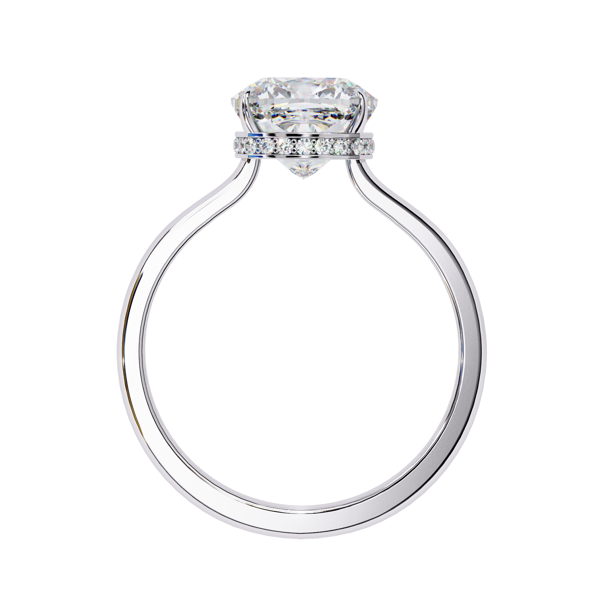 Classic Cushion Cut Hidden Halo Ring