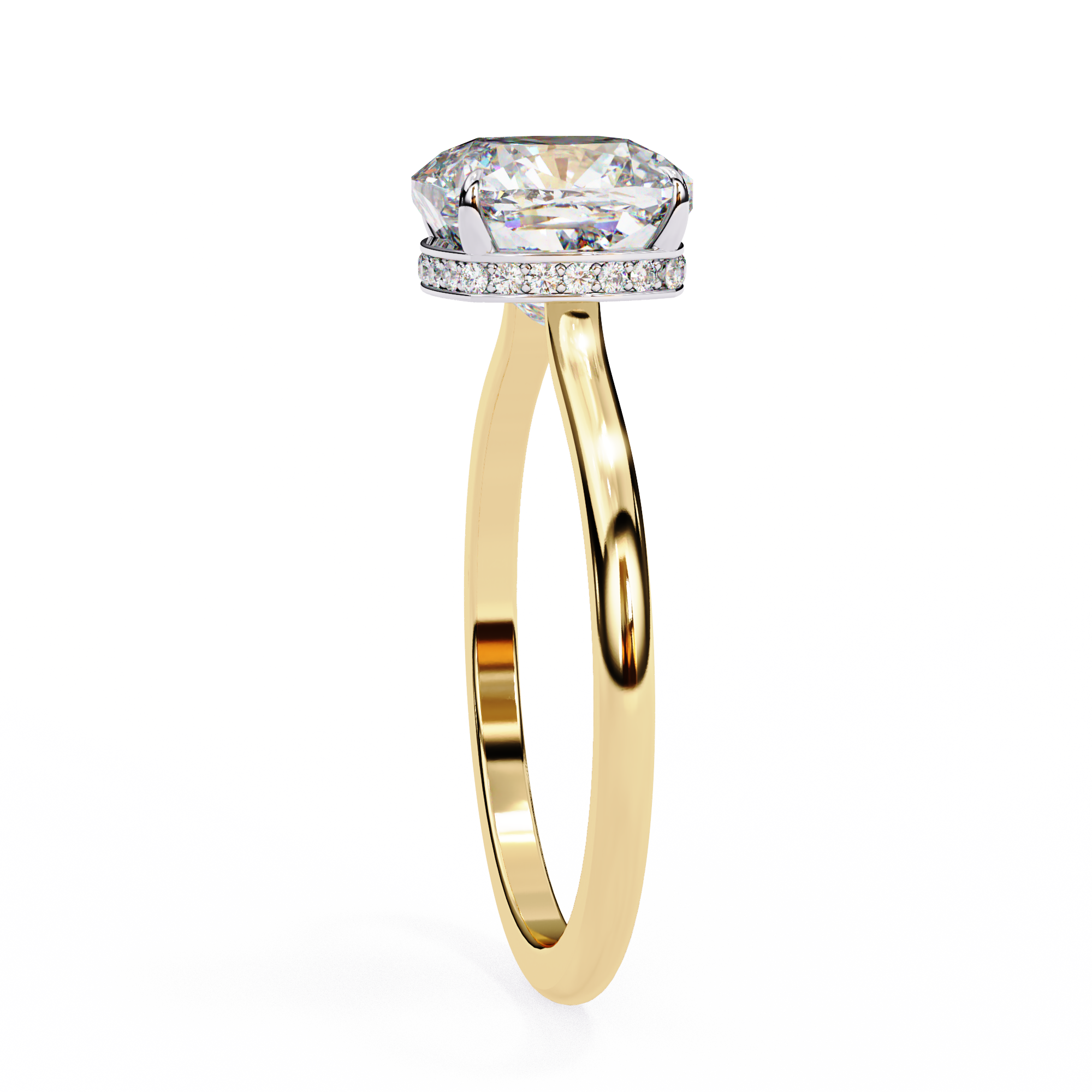 Classic Cushion Cut Hidden Halo Ring