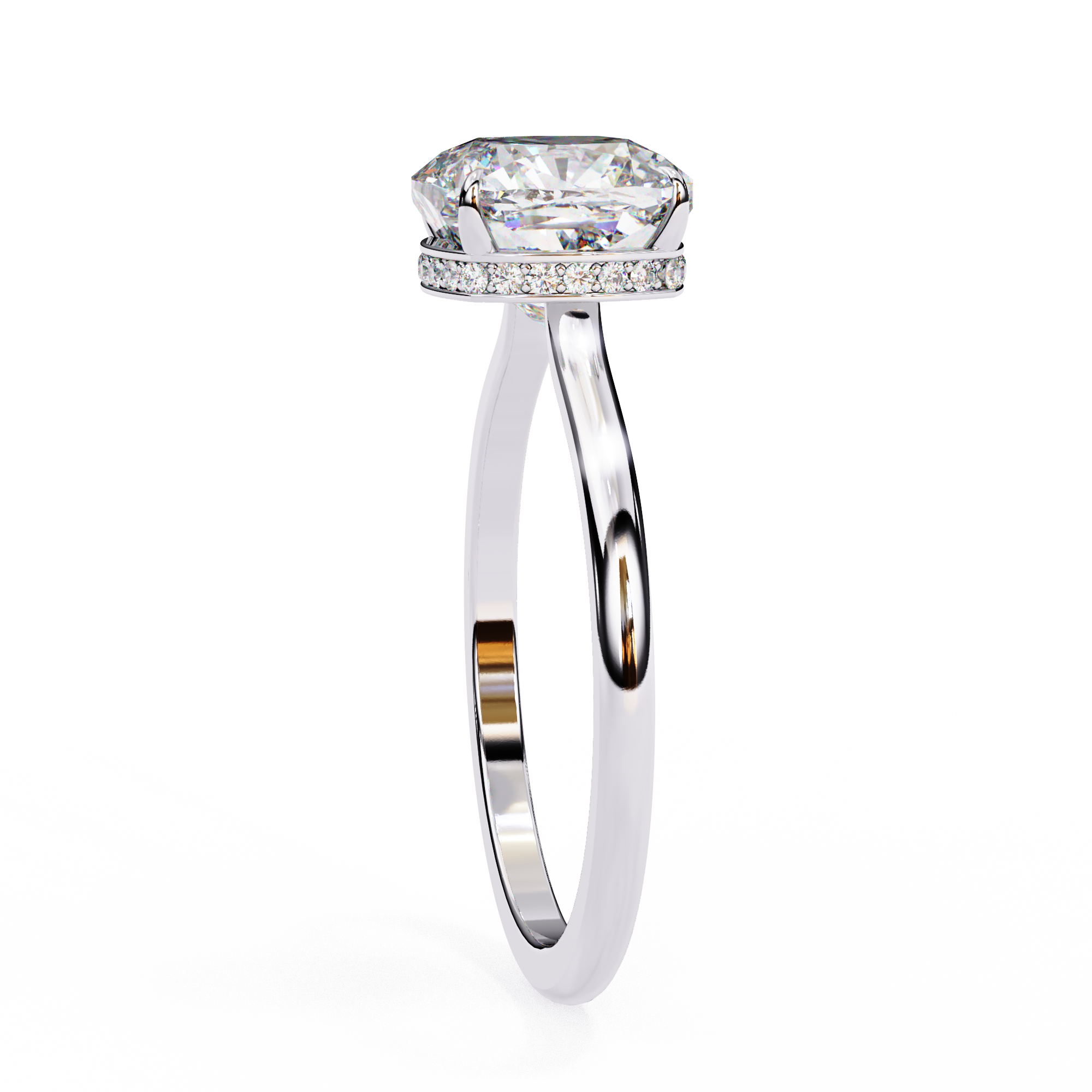 Classic Cushion Cut Hidden Halo Ring