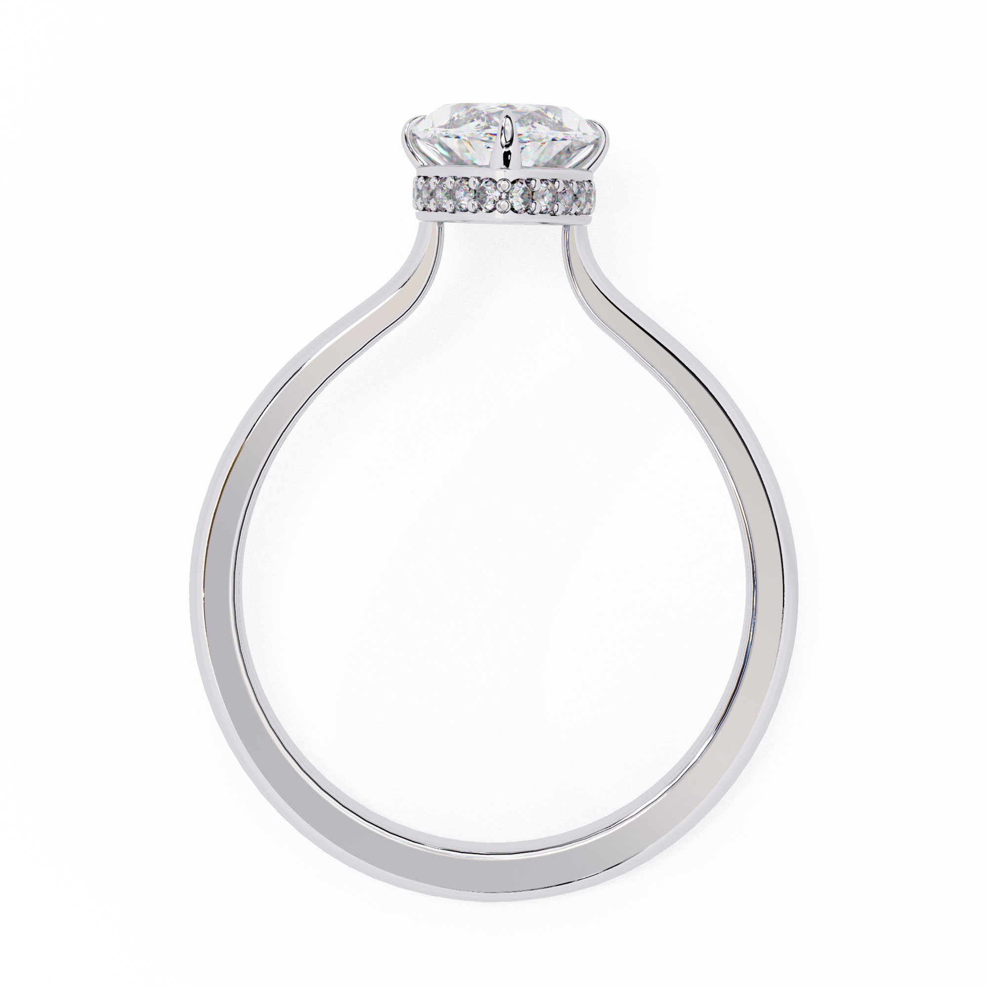 Marquise Hidden Halo Diamond Ring
