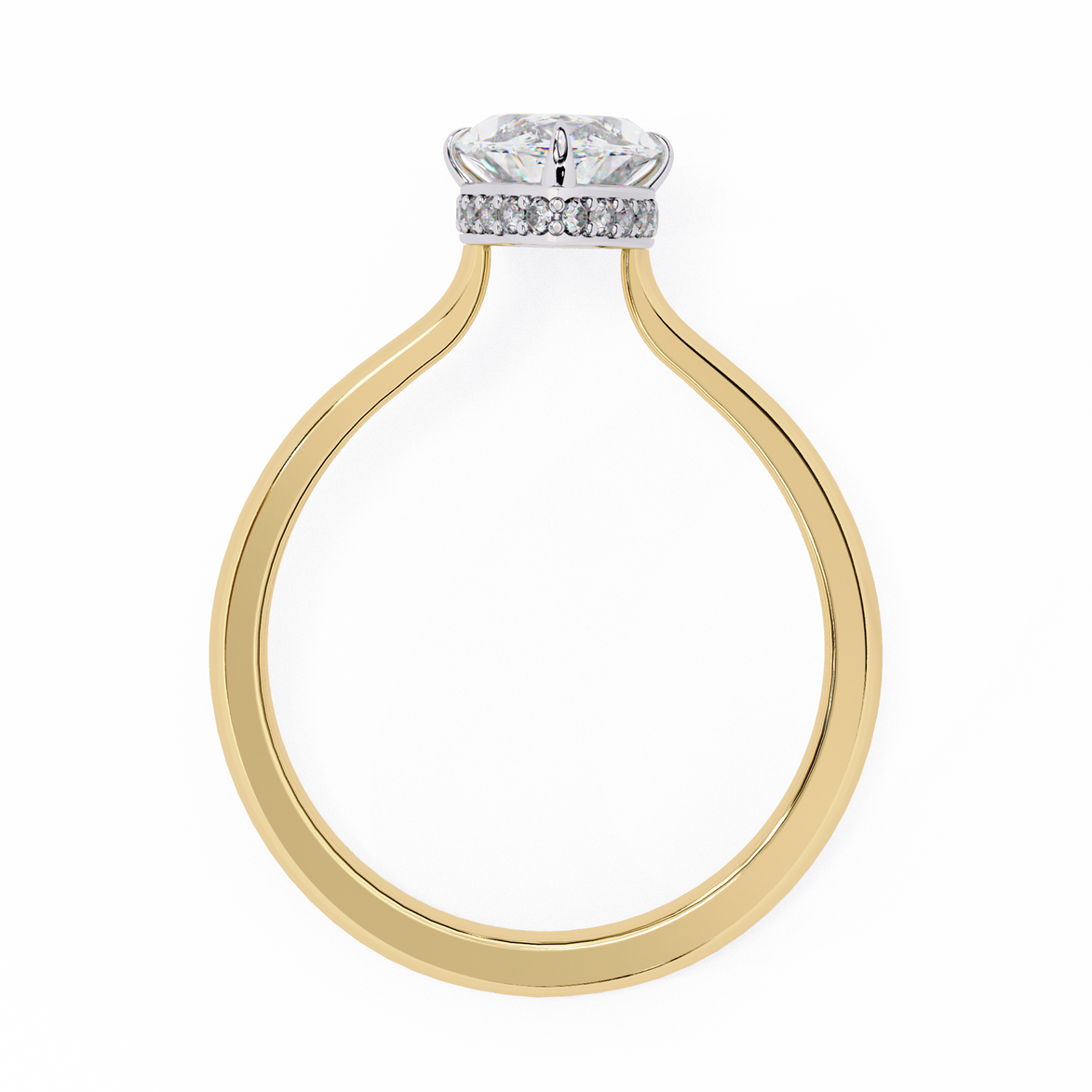 Marquise Hidden Halo Diamond Ring