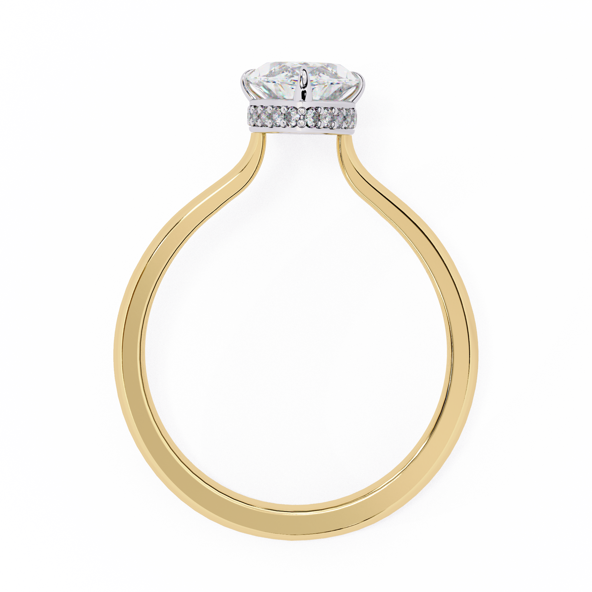Marquise Hidden Halo Diamond Ring