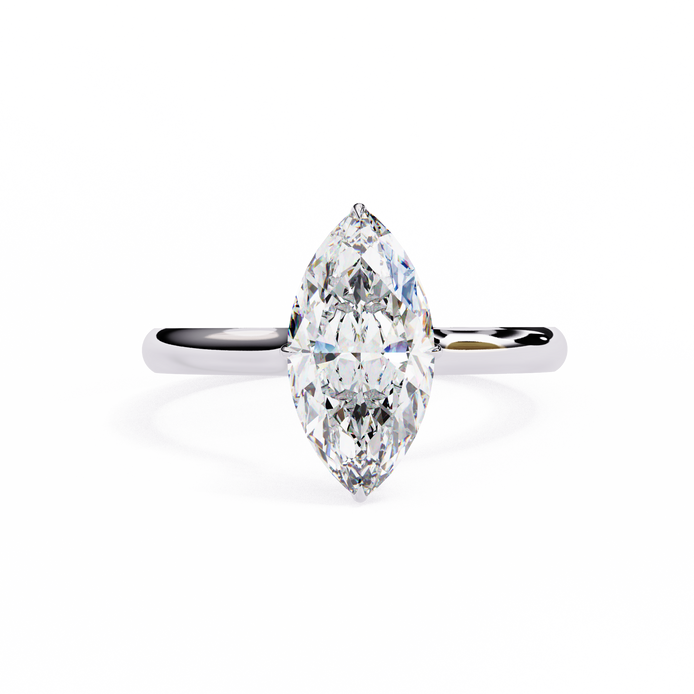 Marquise Hidden Halo Diamond Ring