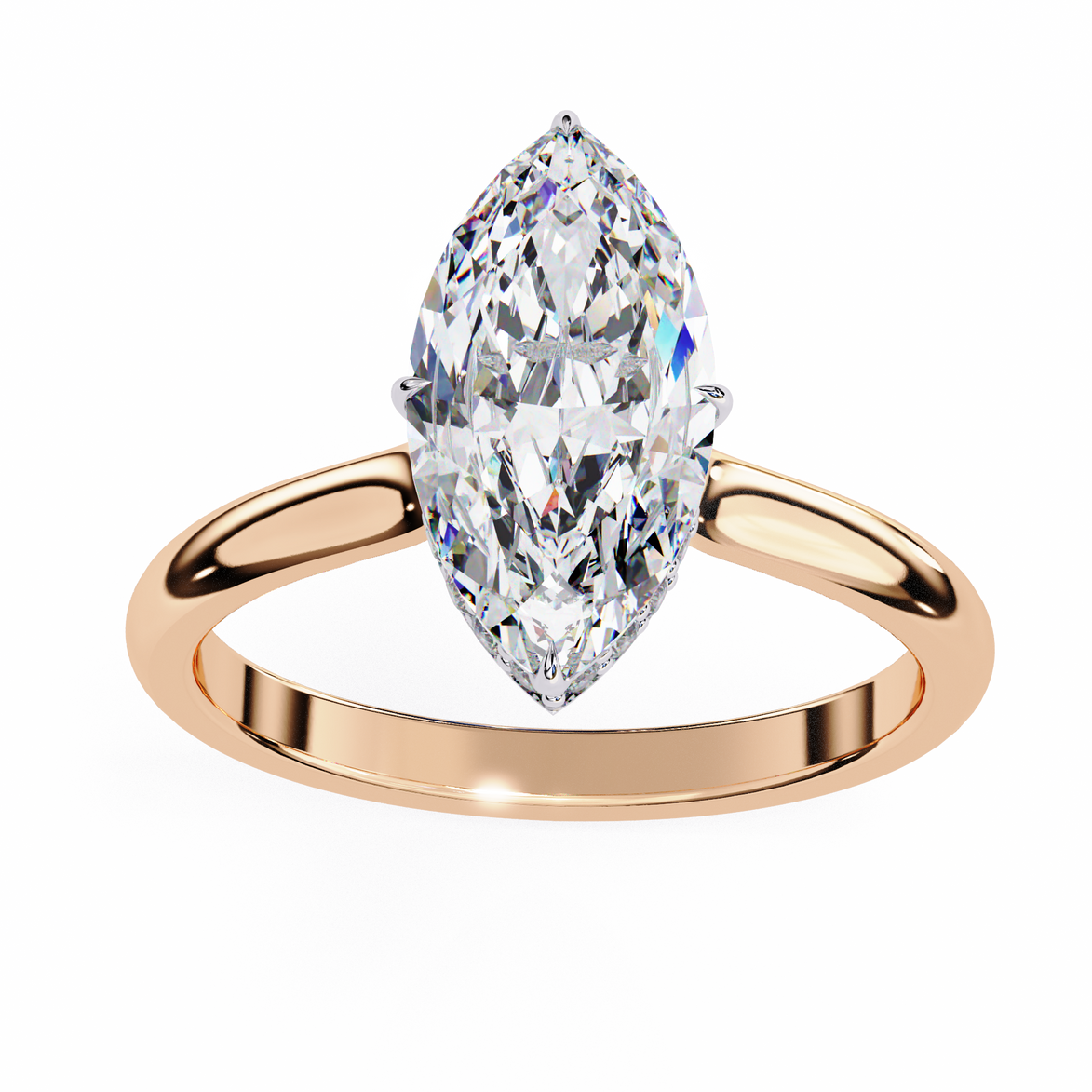 Marquise Hidden Halo Diamond Ring
