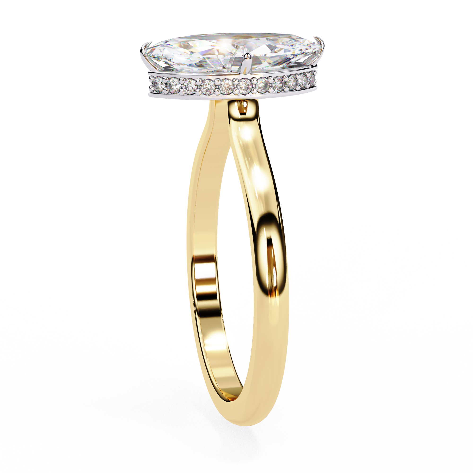 Marquise Hidden Halo Diamond Ring