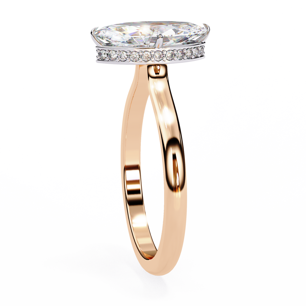 Marquise Hidden Halo Diamond Ring
