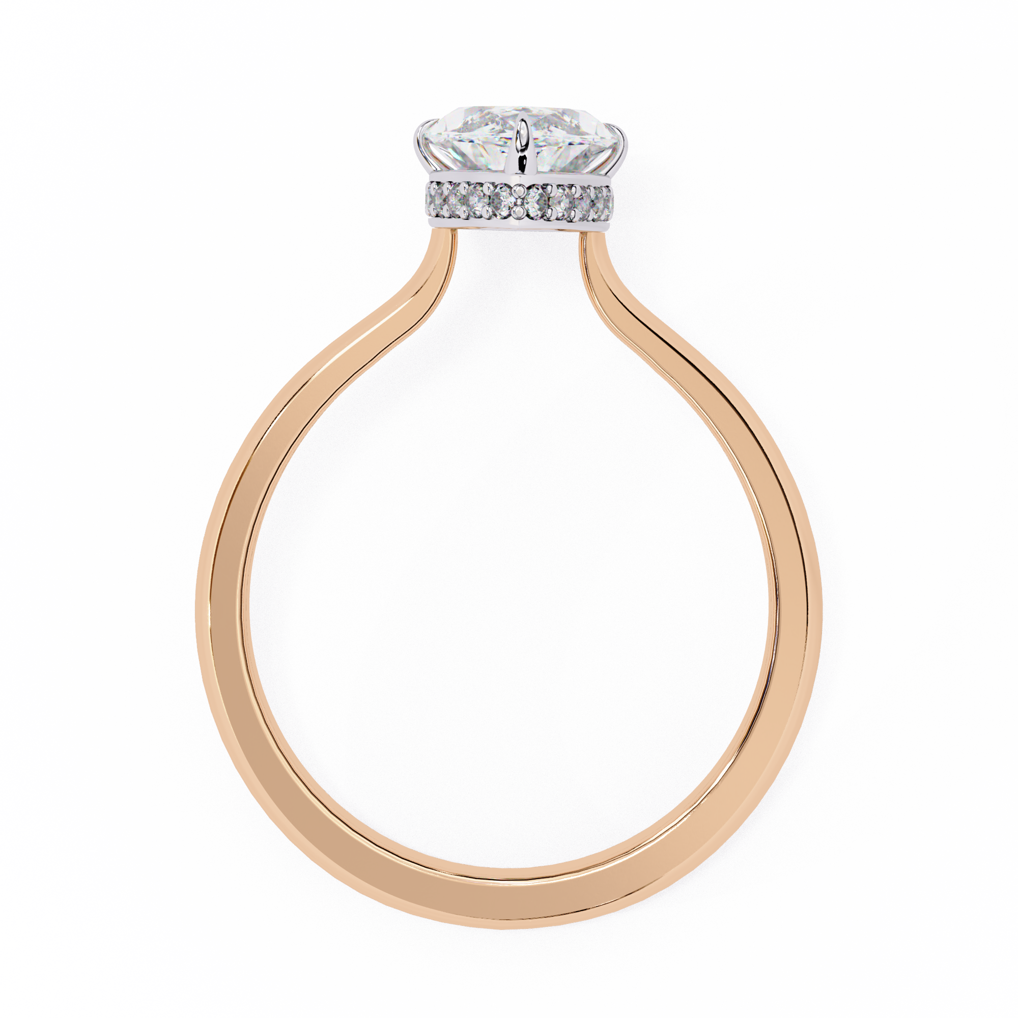 Marquise Hidden Halo Diamond Ring