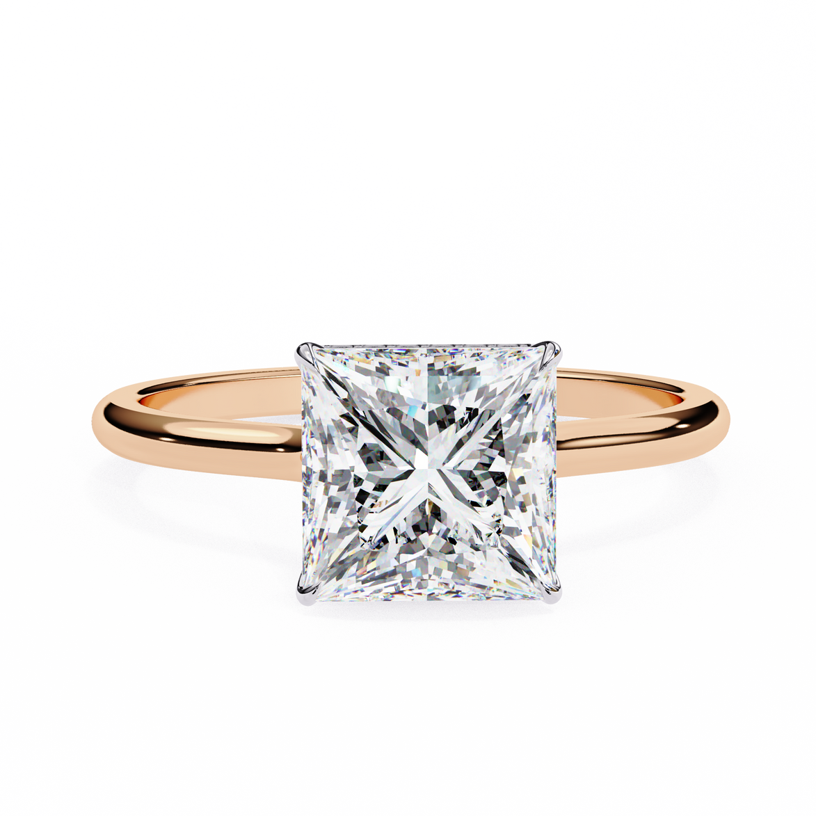 Princess Hidden Halo Diamond Ring