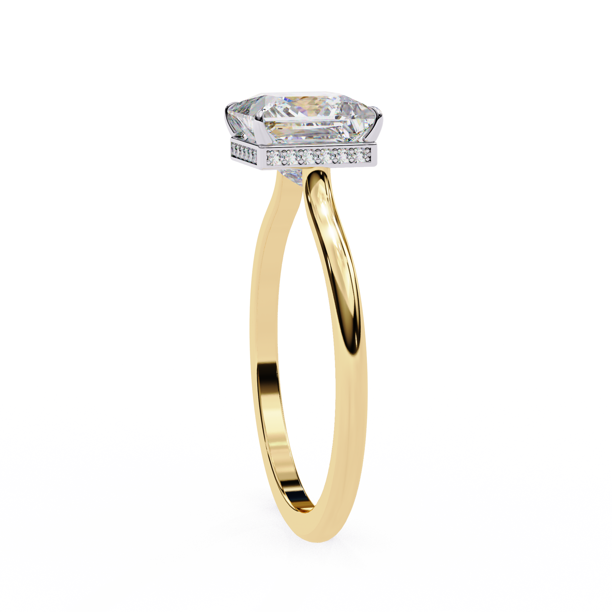 Princess Hidden Halo Diamond Ring