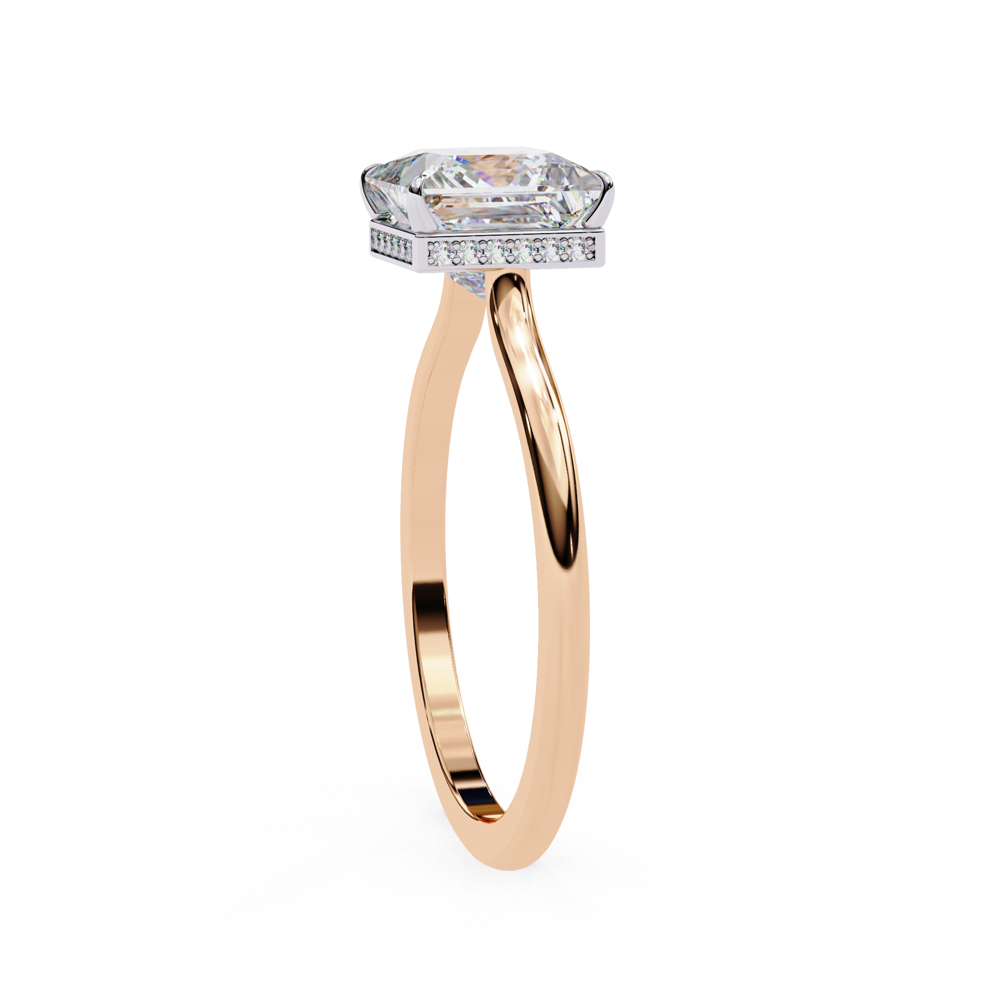 Princess Hidden Halo Diamond Ring