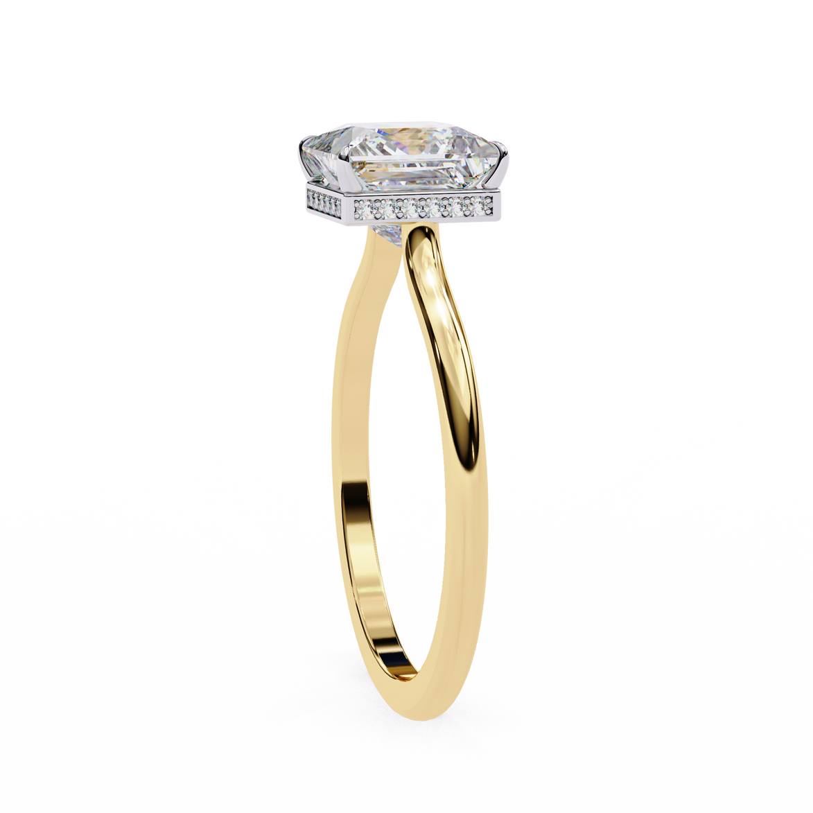 Princess Hidden Halo Diamond Ring