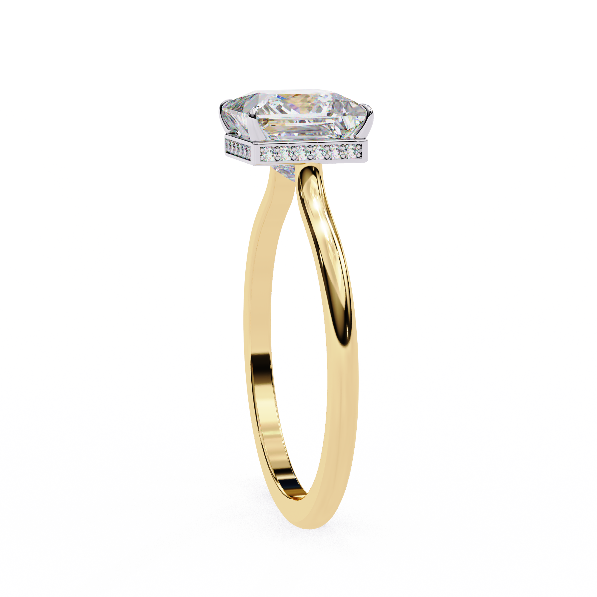 Princess Hidden Halo Diamond Ring