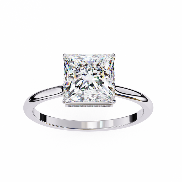 Princess Hidden Halo Diamond Ring