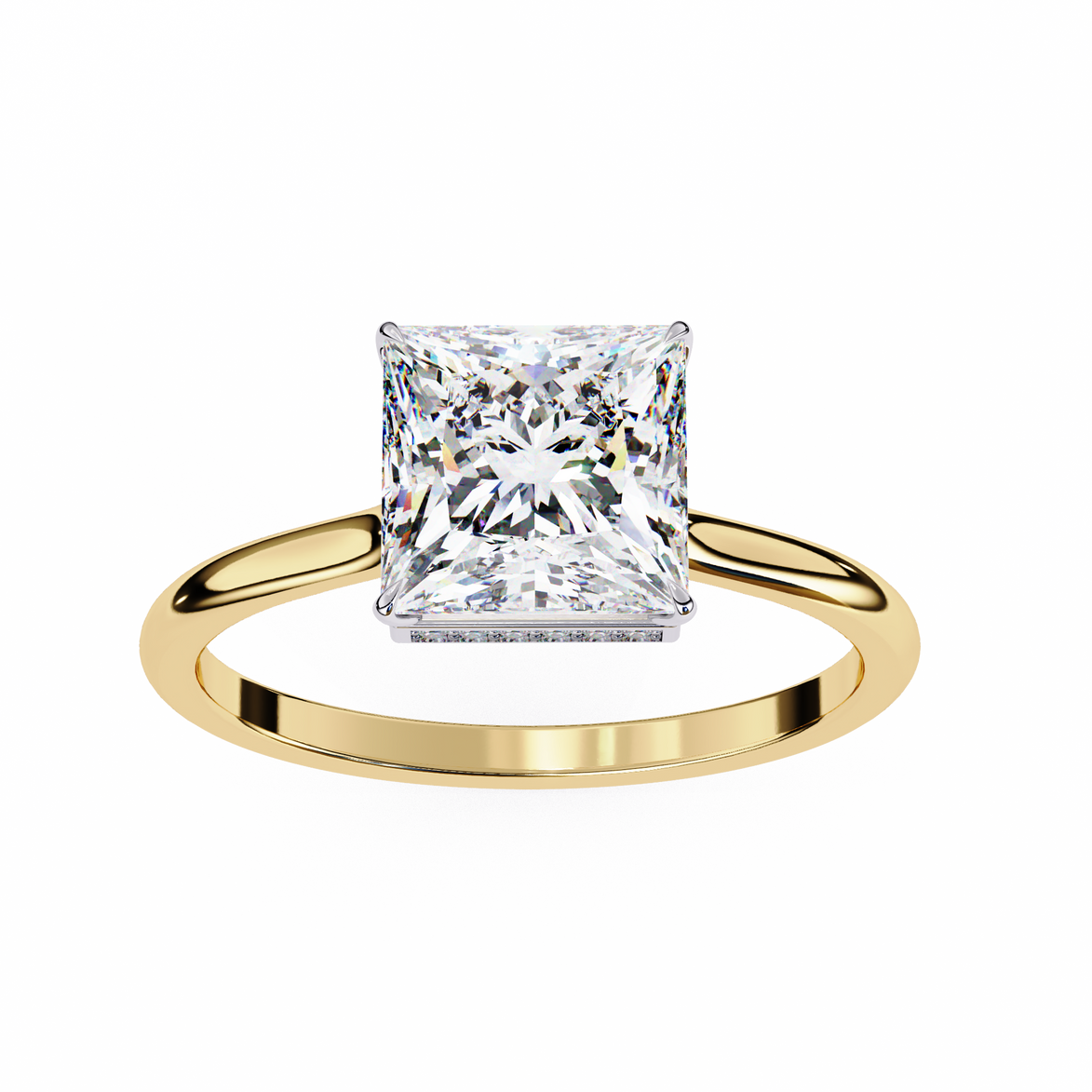 Princess Hidden Halo Diamond Ring