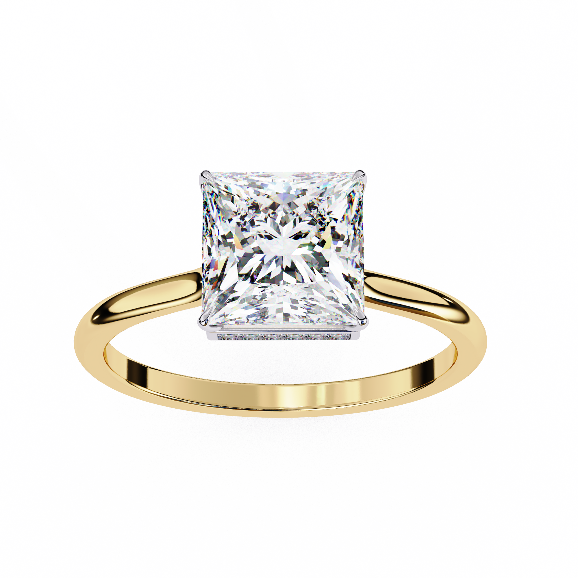 Princess Hidden Halo Diamond Ring