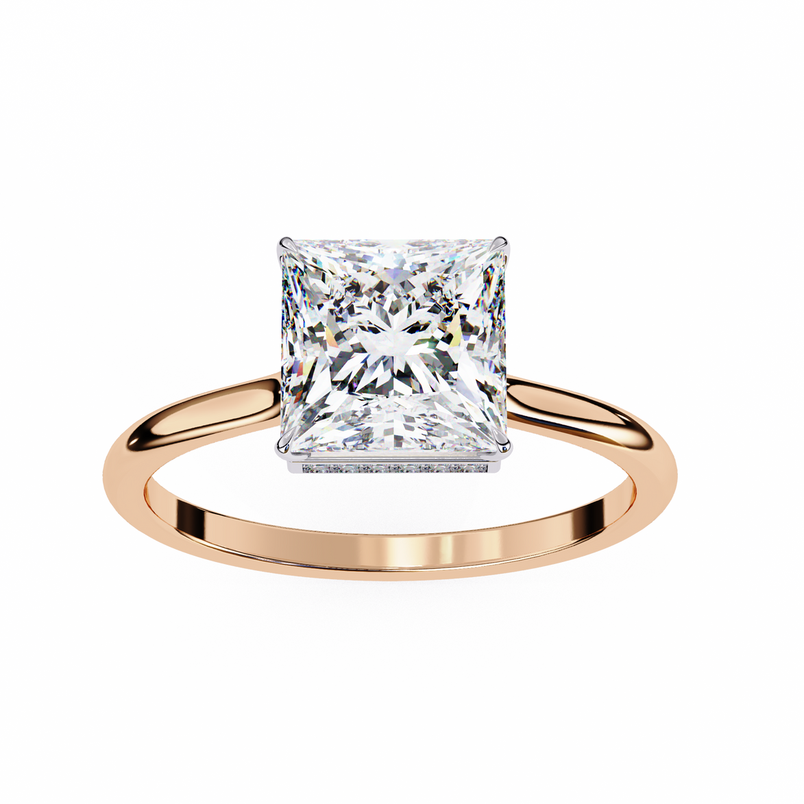 Princess Hidden Halo Diamond Ring