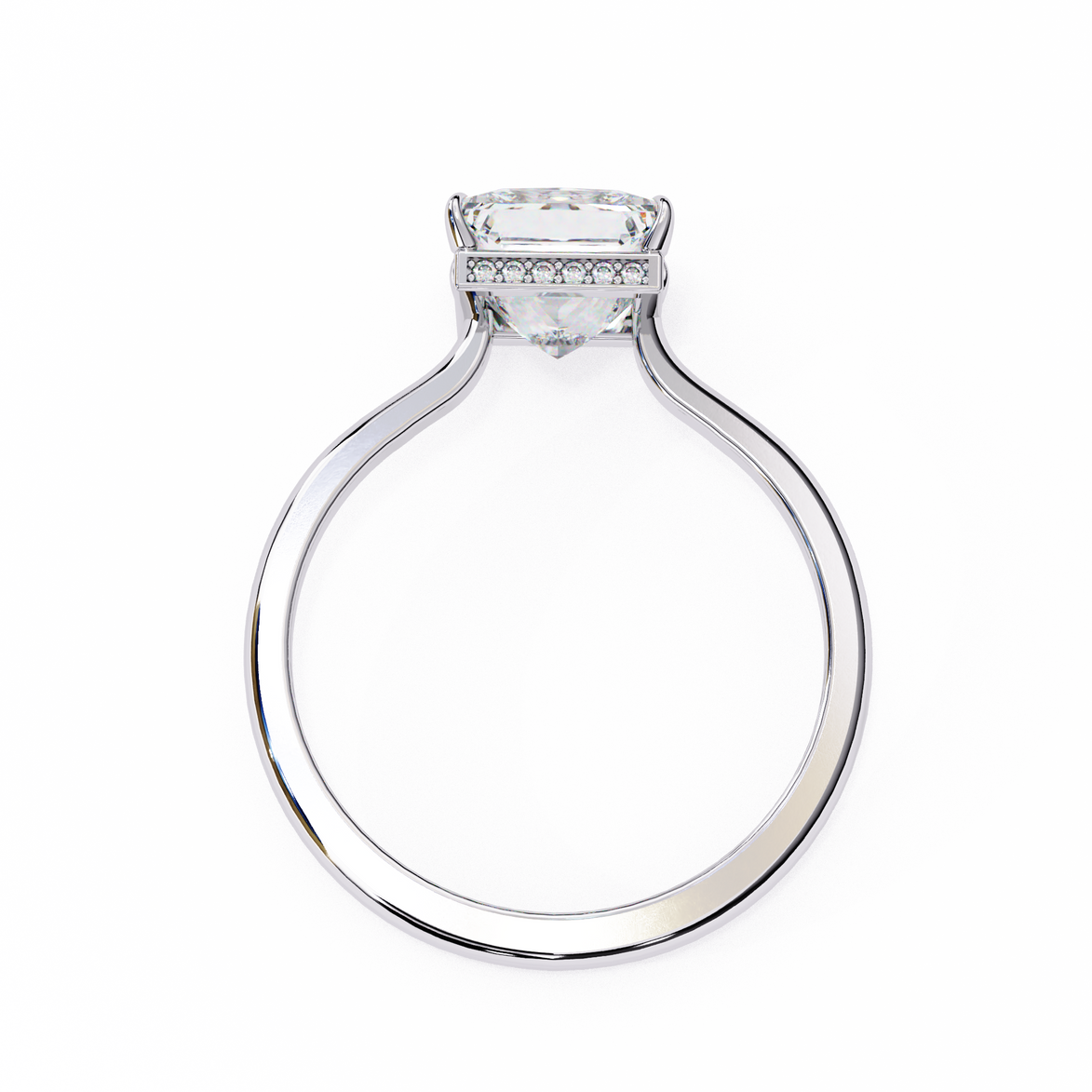 Princess Hidden Halo Diamond Ring