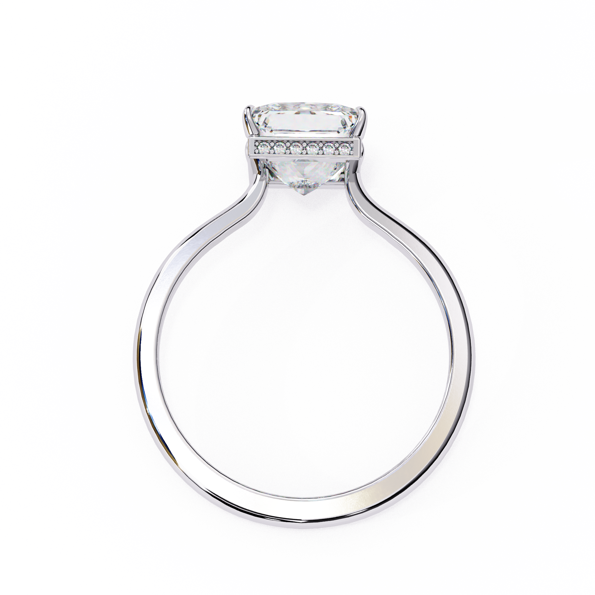 Princess Hidden Halo Diamond Ring