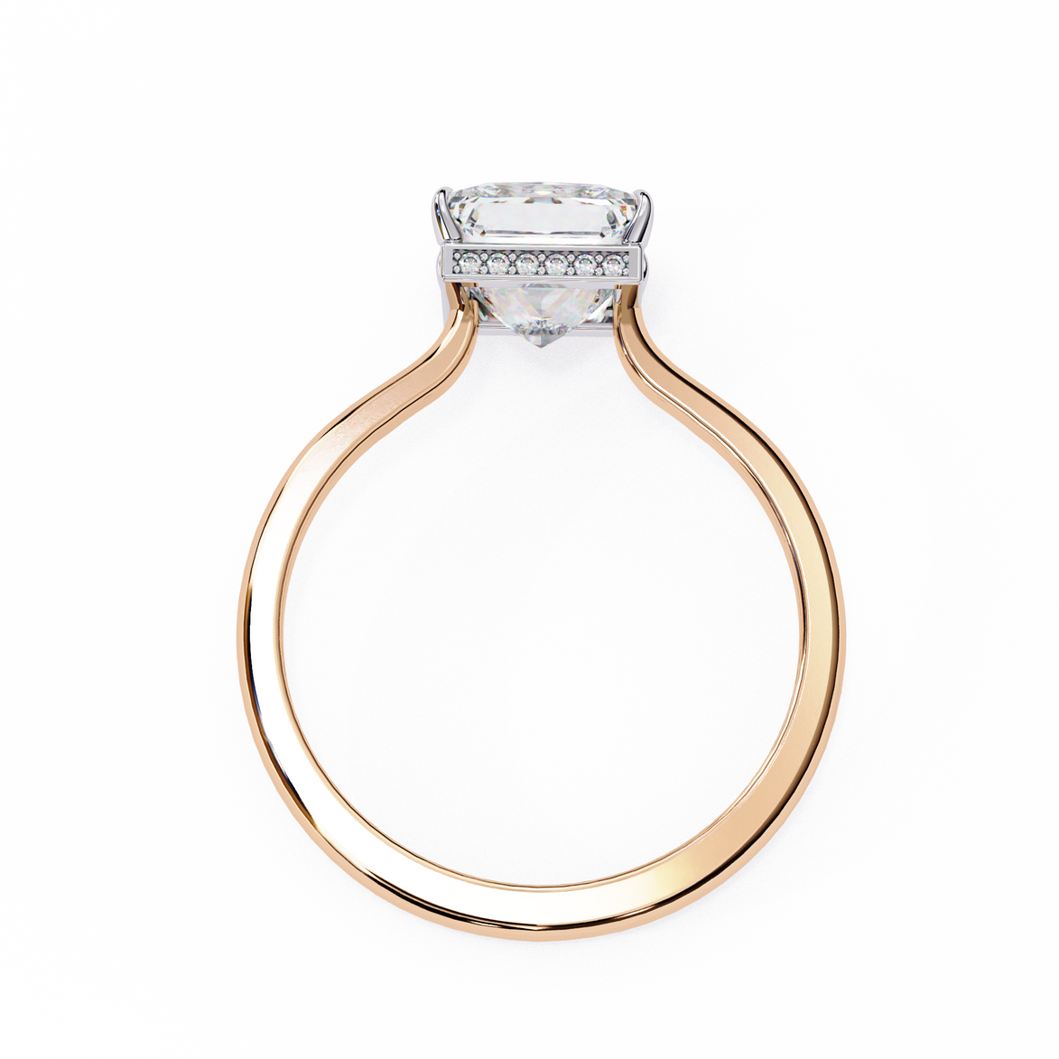 Princess Hidden Halo Diamond Ring