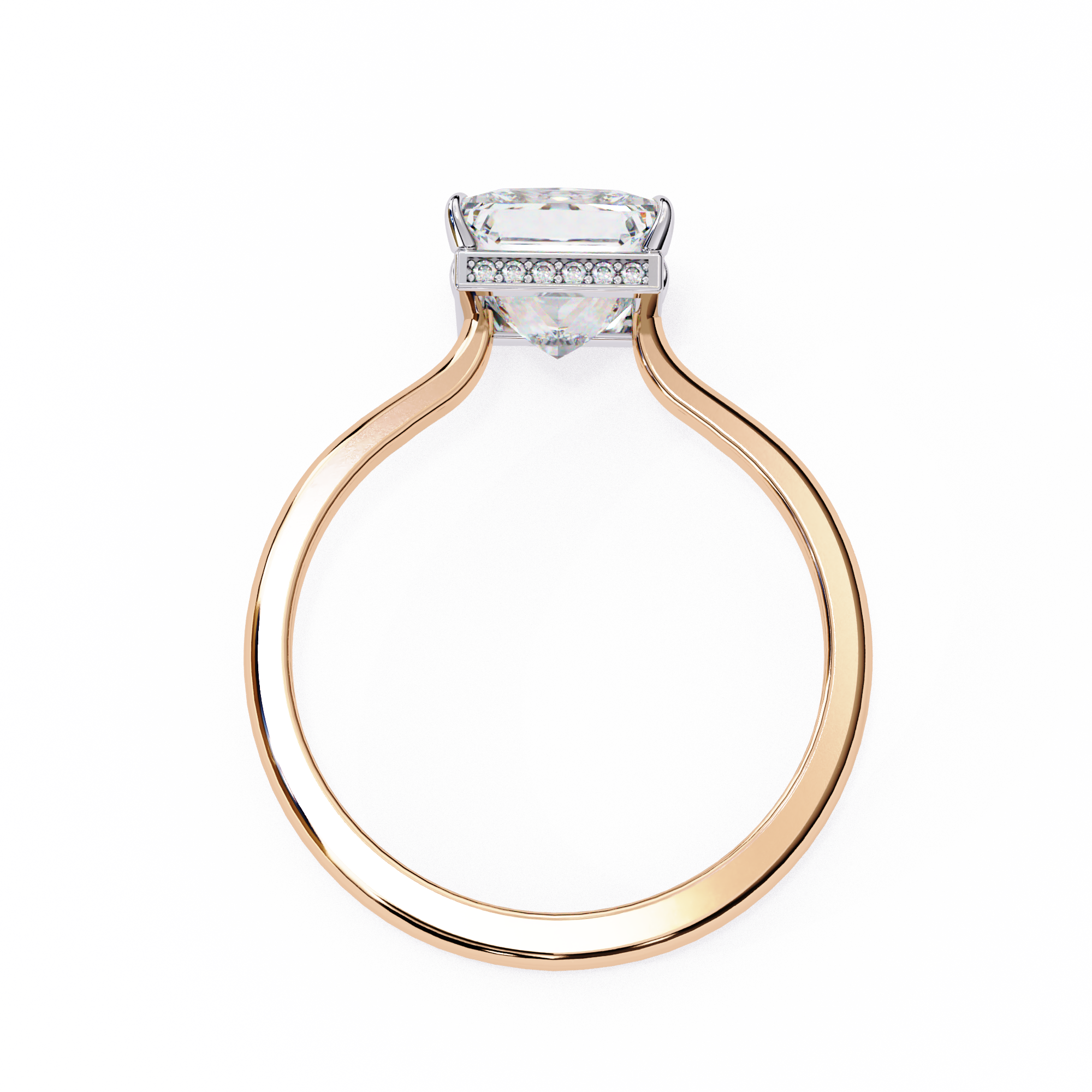Princess Hidden Halo Diamond Ring