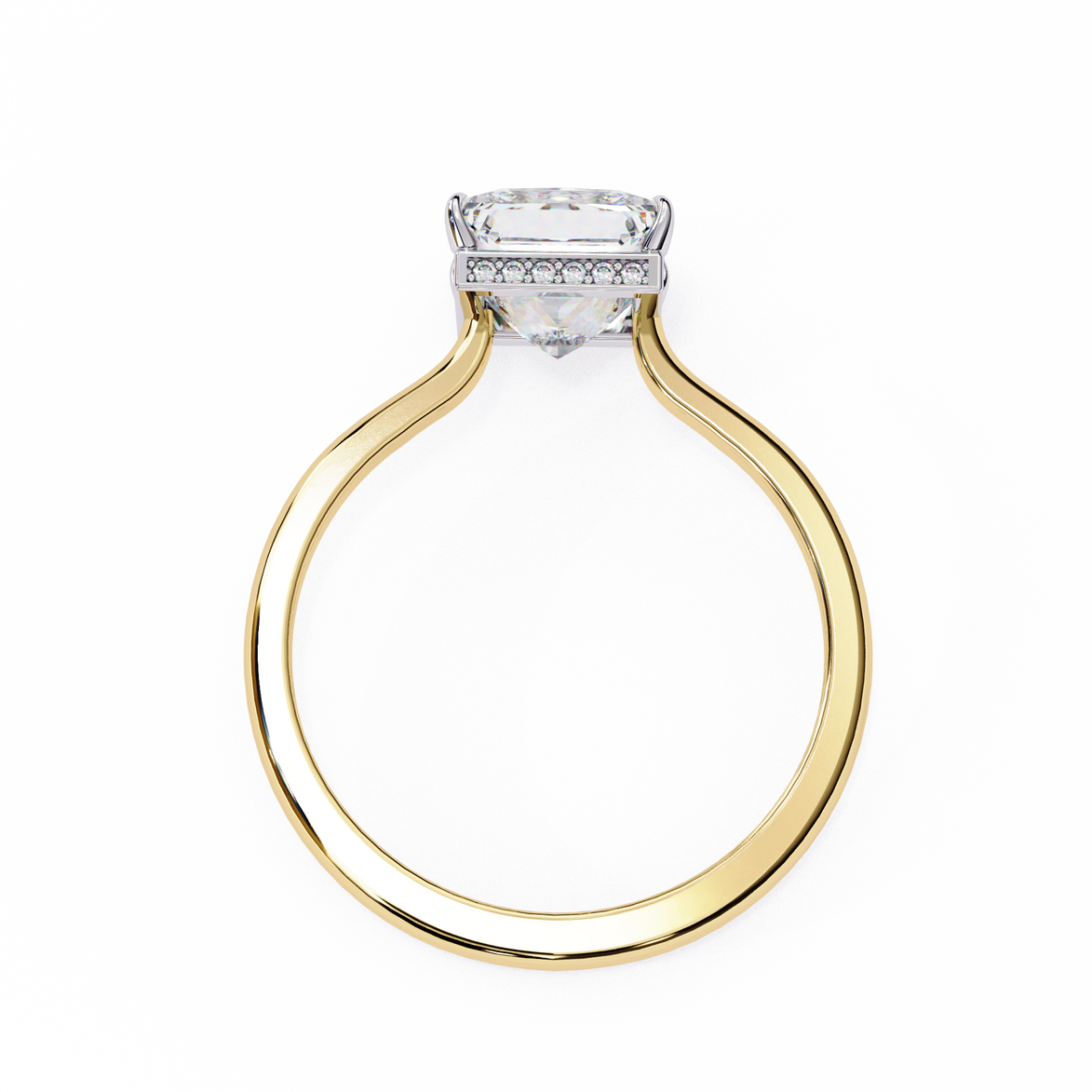 Princess Hidden Halo Diamond Ring