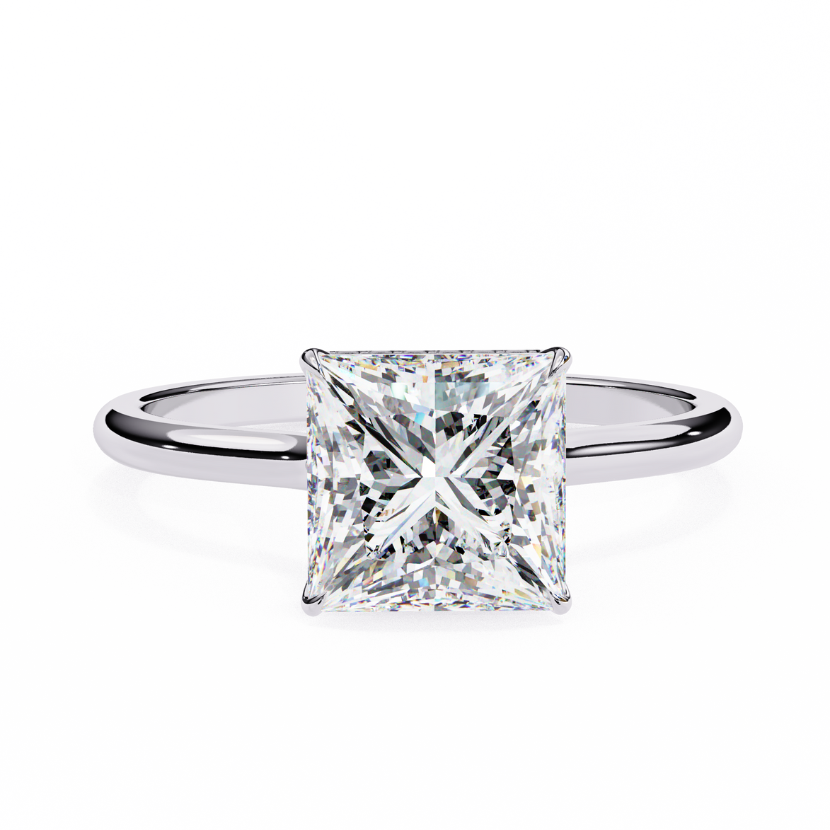 Princess Hidden Halo Diamond Ring