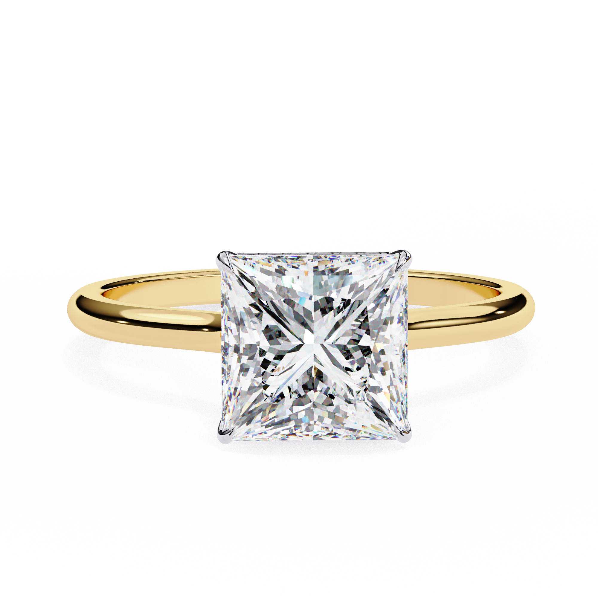 Princess Hidden Halo Diamond Ring