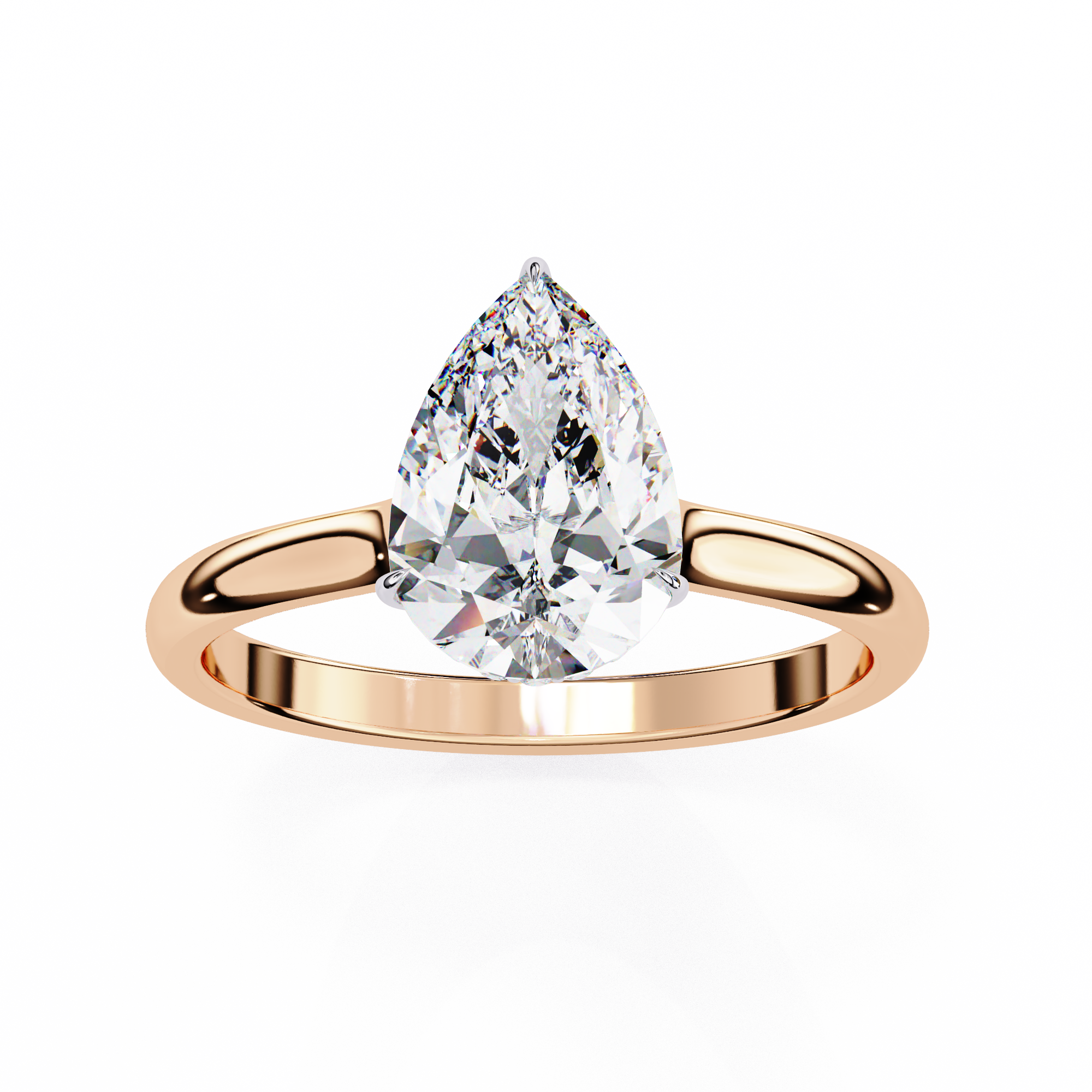 Pear Hidden Halo Diamond Ring
