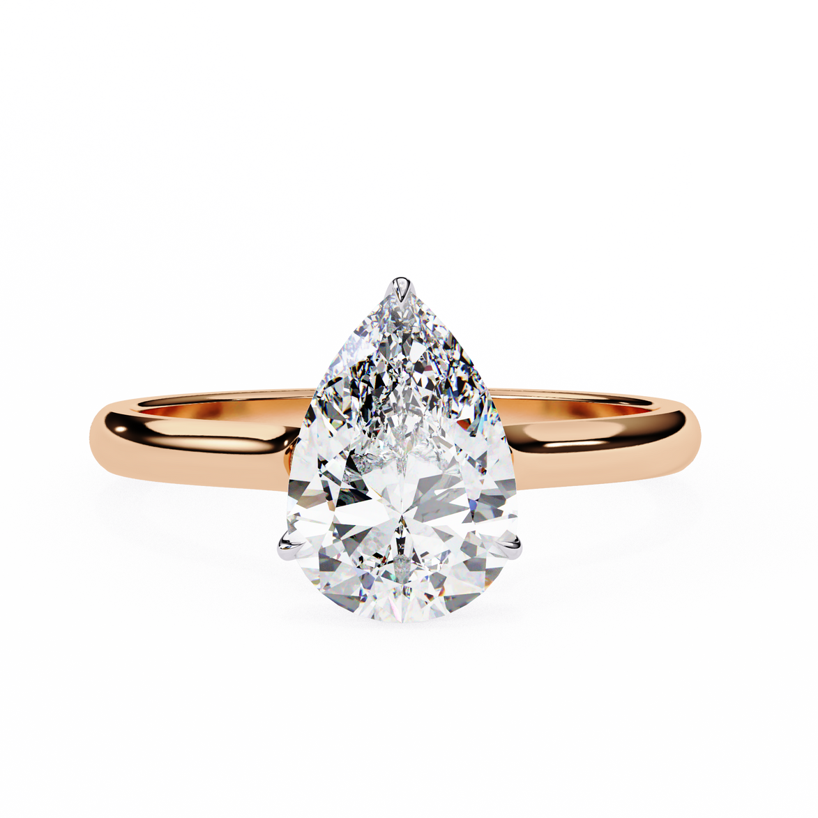 Pear Hidden Halo Diamond Ring
