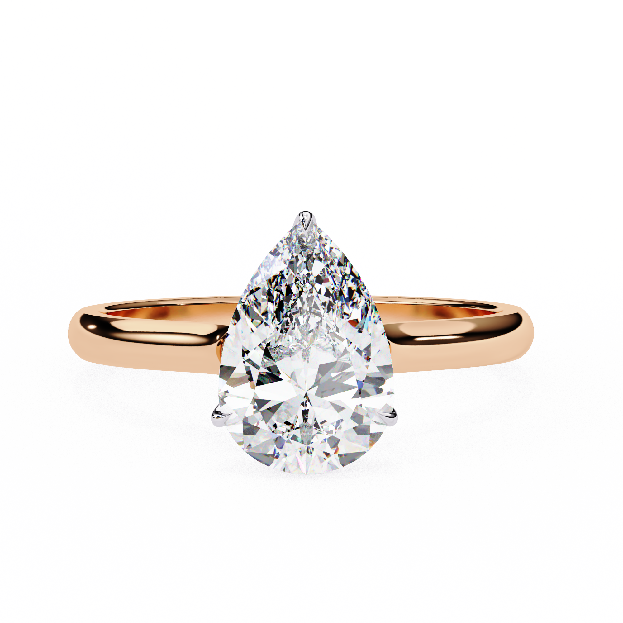 Pear Hidden Halo Diamond Ring