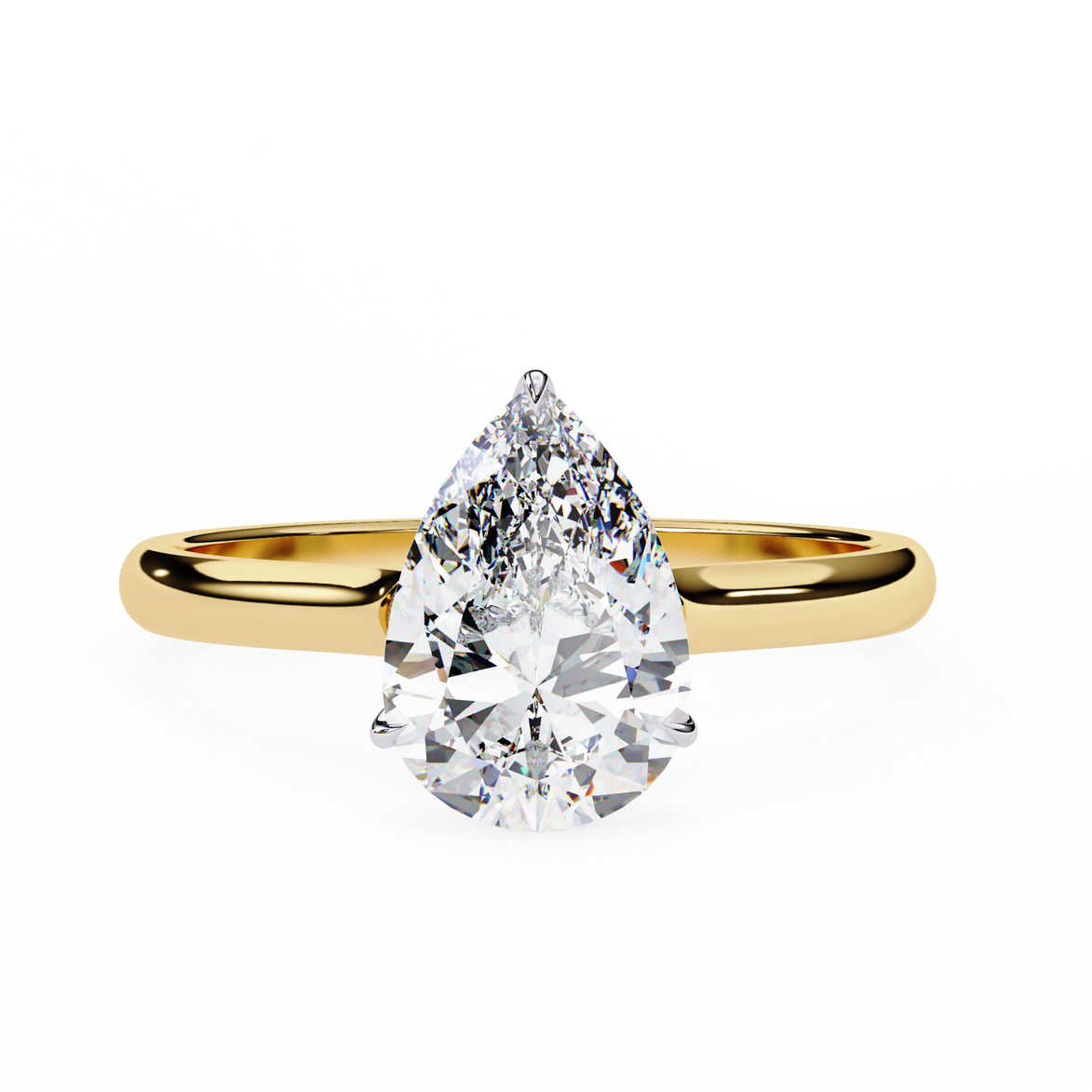 Pear Hidden Halo Diamond Ring