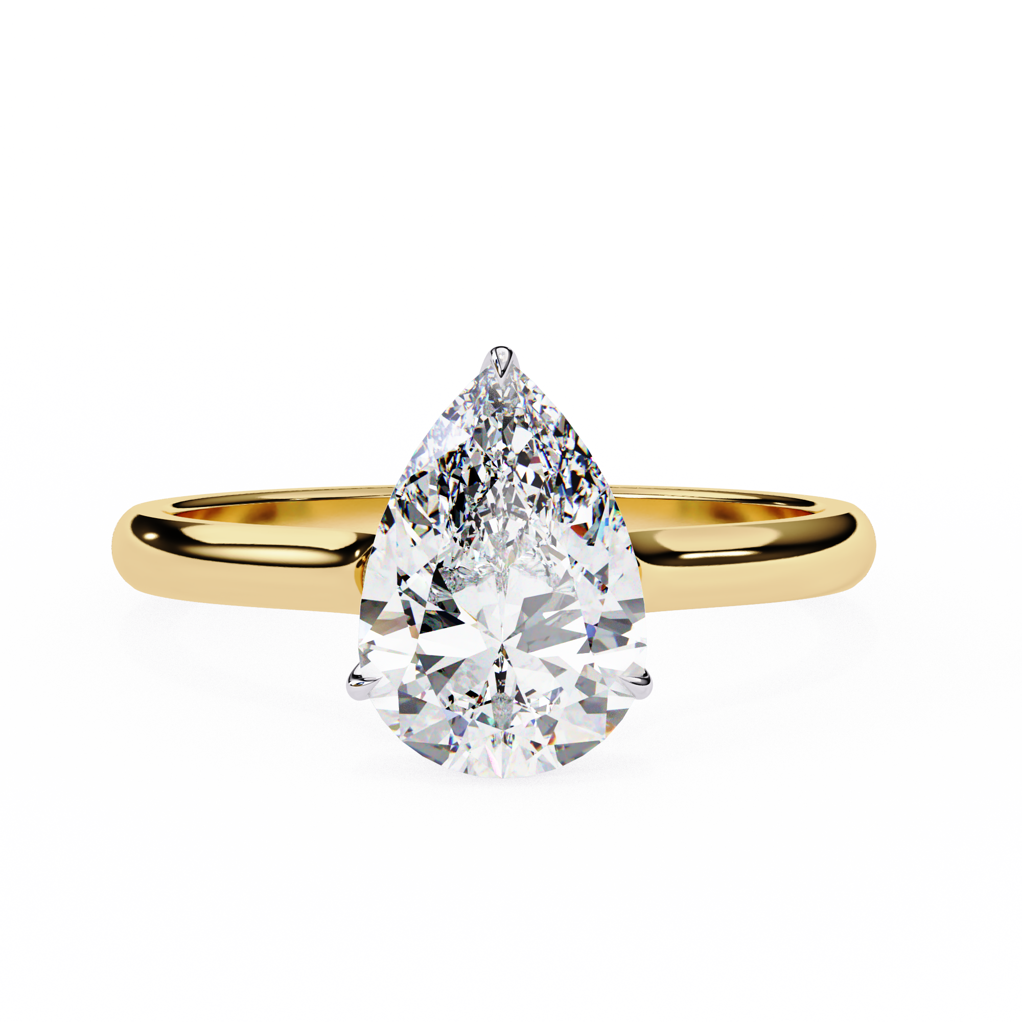 Pear Hidden Halo Diamond Ring