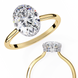 Oval Hidden Halo Diamond Ring