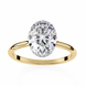 Oval Hidden Halo Diamond Ring