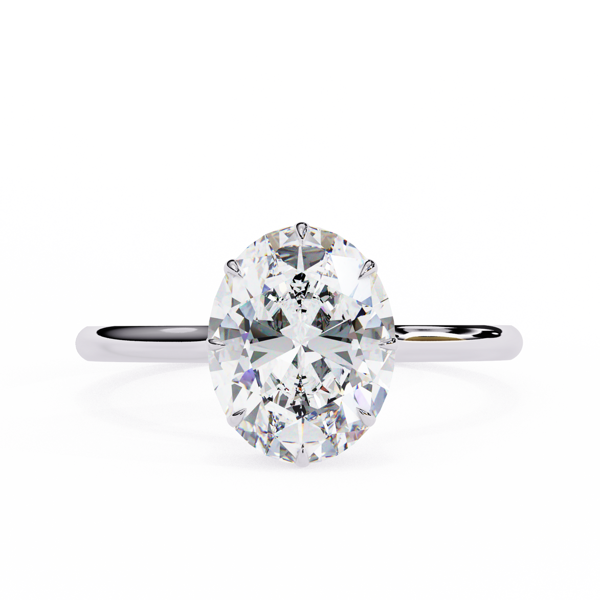 Oval Hidden Halo Diamond Ring