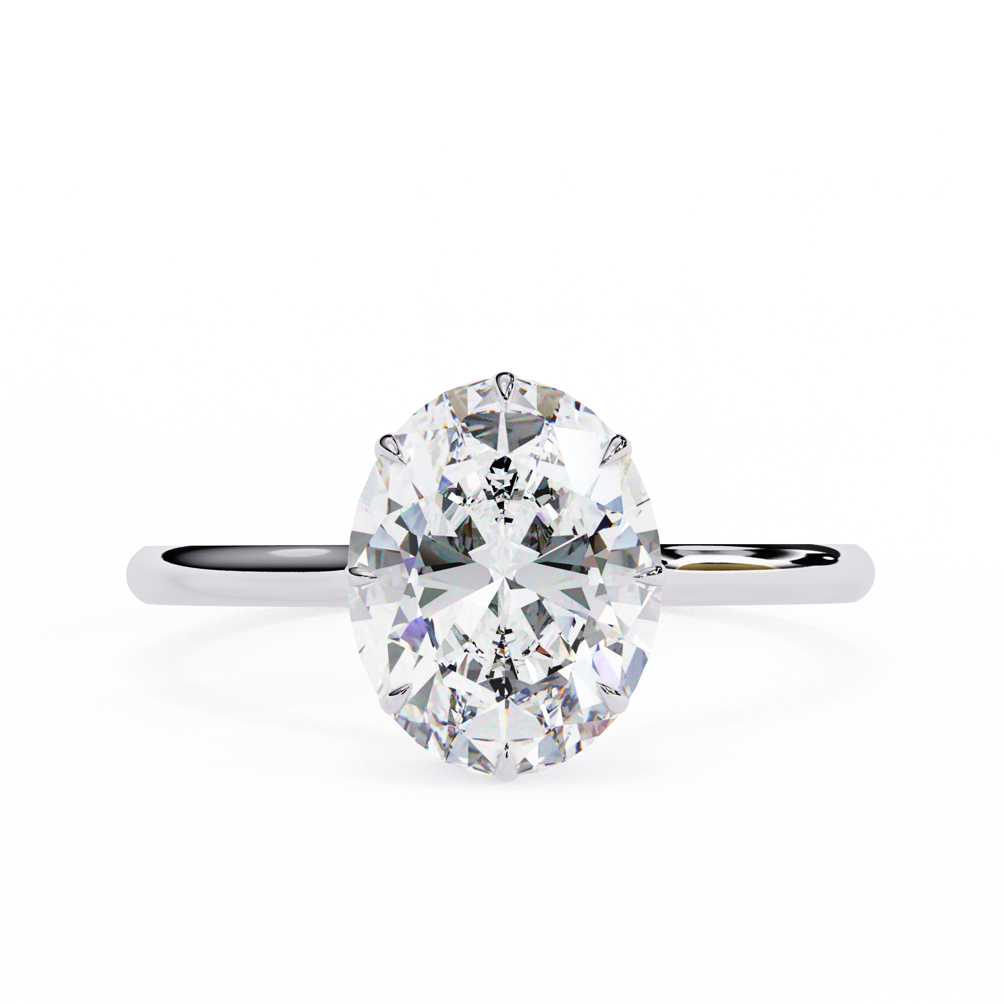 Oval Hidden Halo Diamond Ring