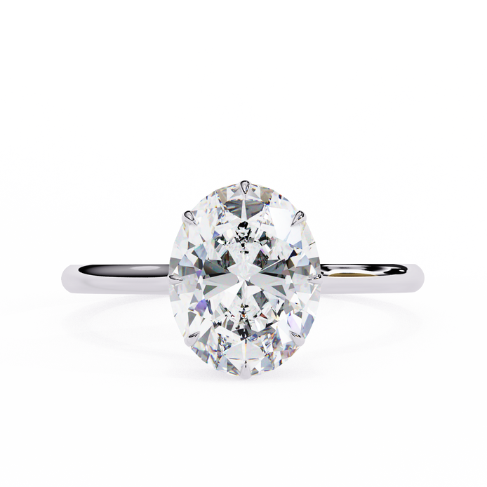 Oval Hidden Halo Diamond Ring