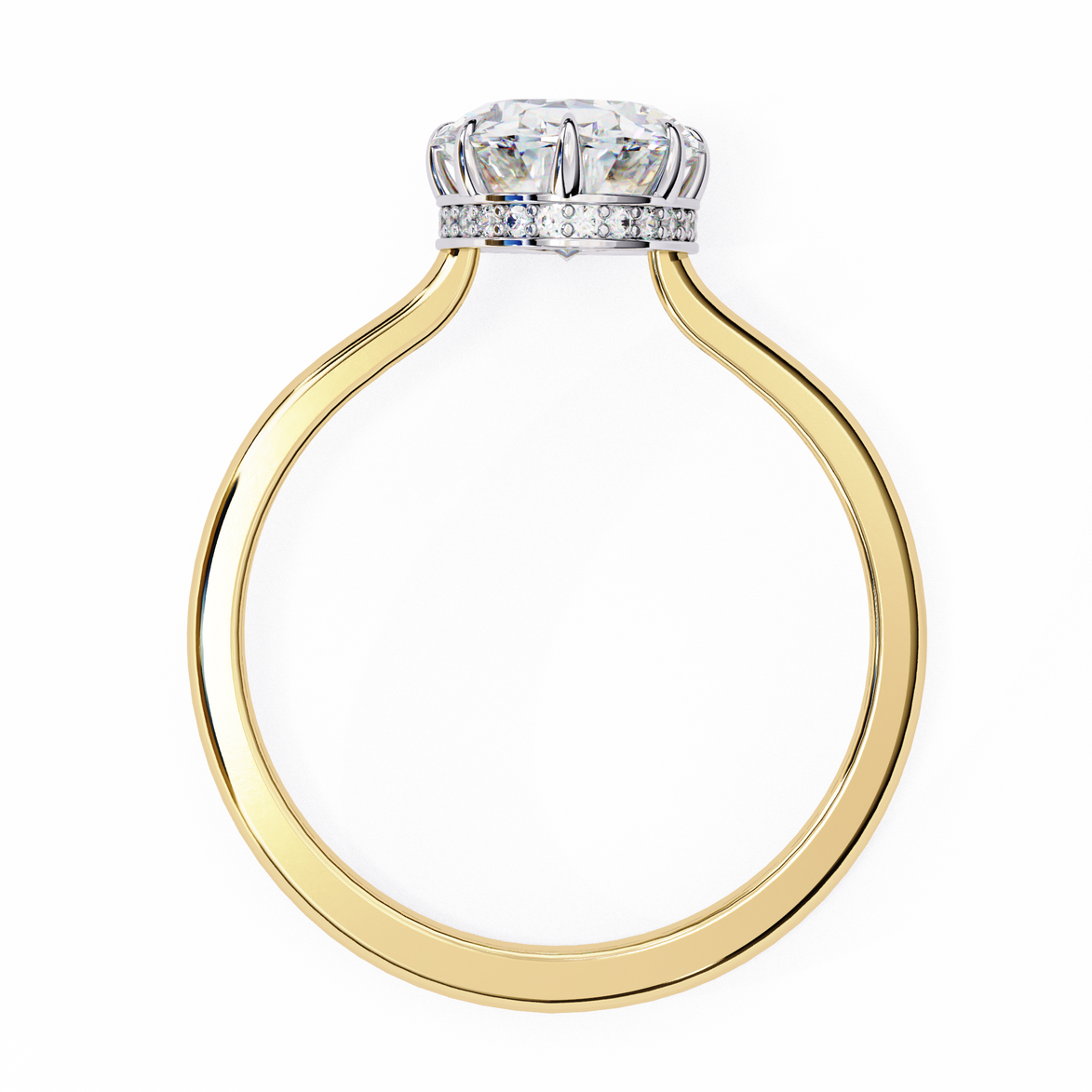 Oval Hidden Halo Diamond Ring