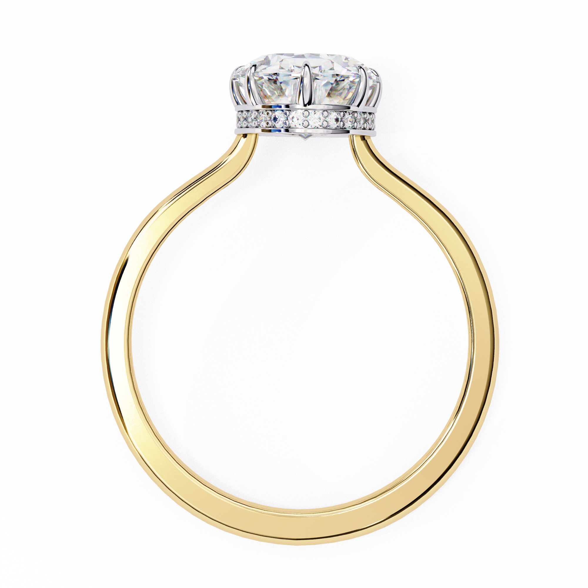 Oval Hidden Halo Diamond Ring