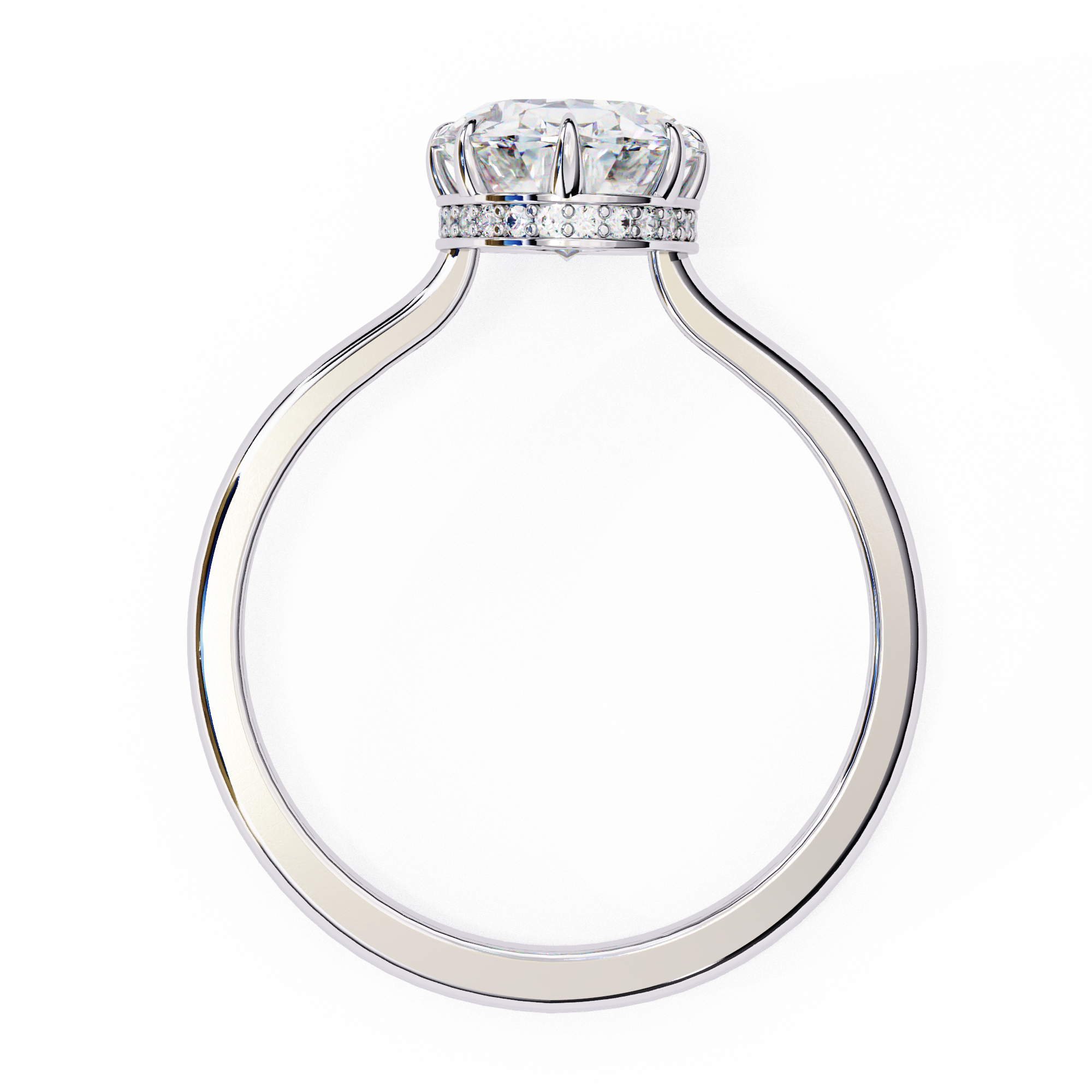Oval Hidden Halo Diamond Ring