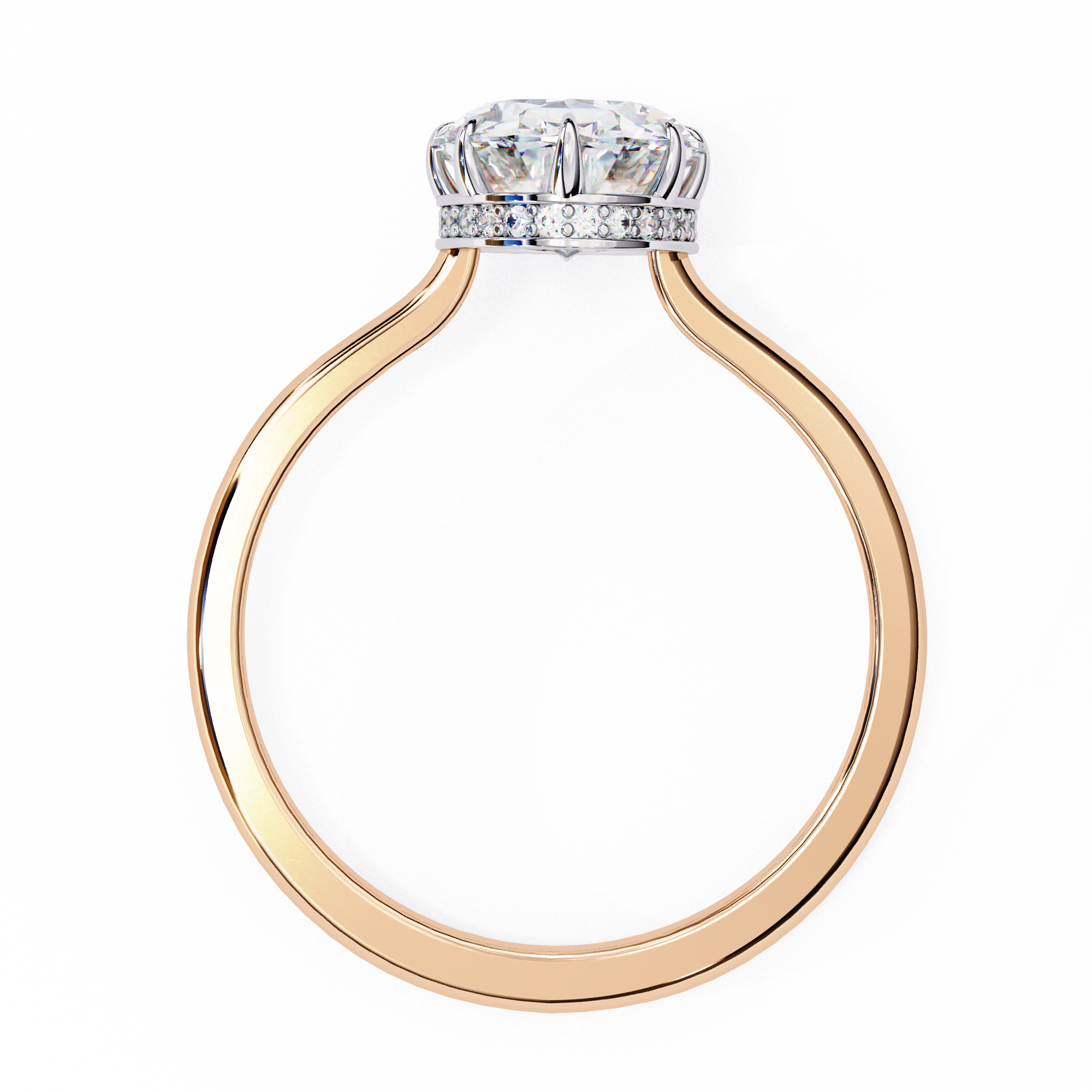 Oval Hidden Halo Diamond Ring