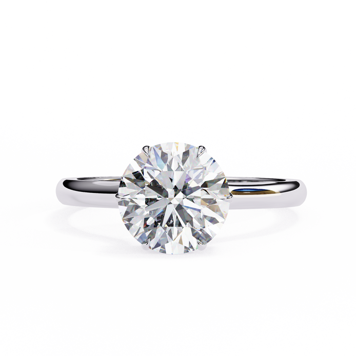 Round Hidden Halo Diamond Ring