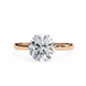 Classic round solitaire engagement ring available in rose gold, white gold, and yellow gold finishes
