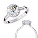 Silver ring with a large diamond and another smaller diamond ring on a white background