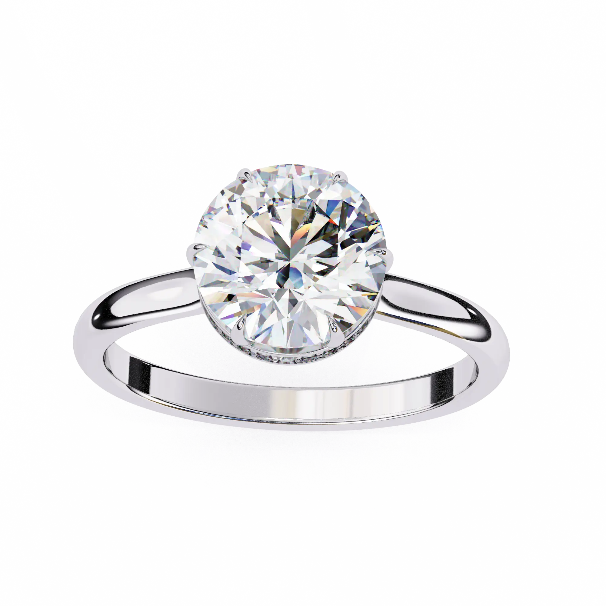 Diamond ring on a white background