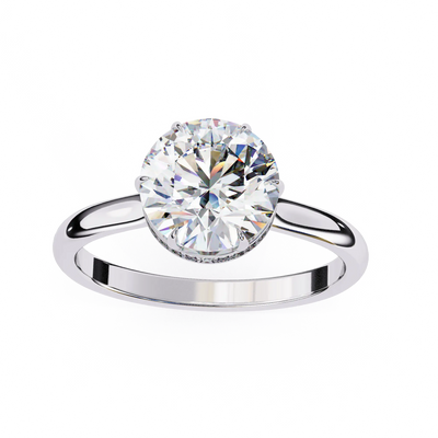 Diamond ring on a white background