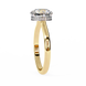 Gold ring with a diamond on a white background
