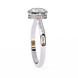 Silver ring with a diamond on a white background