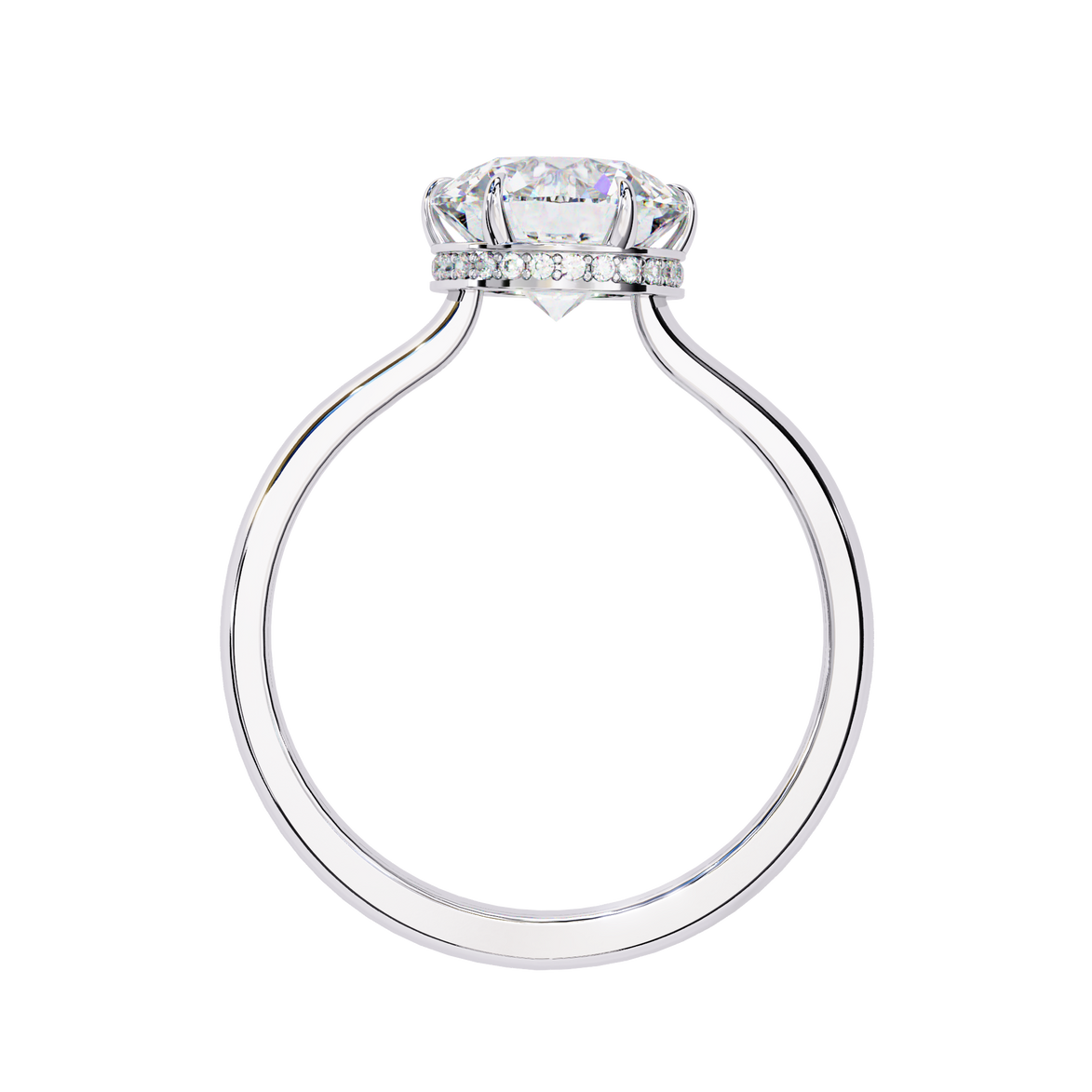Round Hidden Halo Diamond Ring