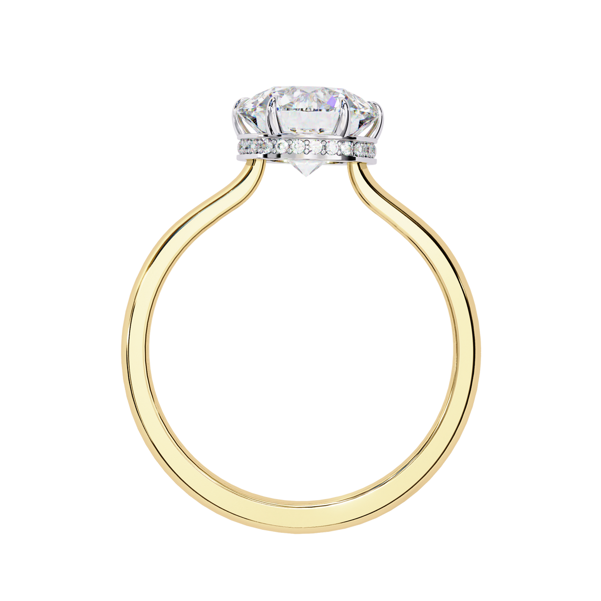 Round Hidden Halo Diamond Ring